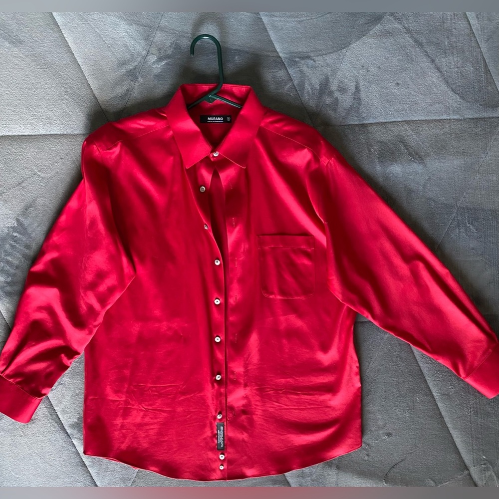 Murano Men’s Red Button Up Dress Shirt